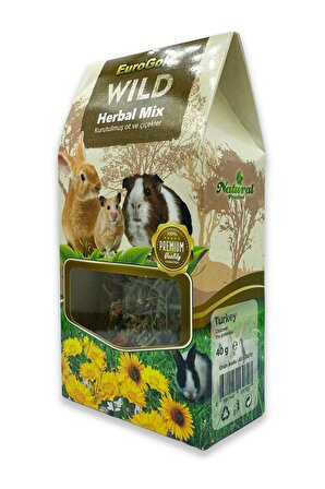 Eurogold Wild Herbal Mix Tavşan, Hamster, Ginepig Kemirgen Kurutulmuş Ot Ve Çiçekleri 40gr